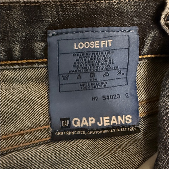 GAP Men's Loose Fit Blue Straight Jeans - Picture 2 of 3